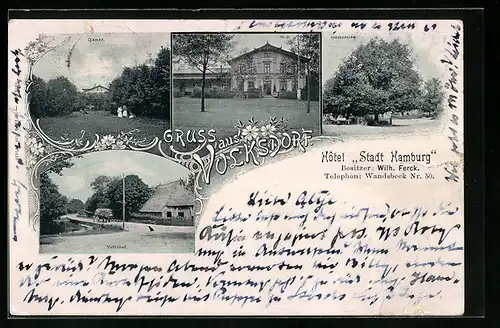 AK Volksdorf, Hotel Stadt Hamburg, Friedenseiche