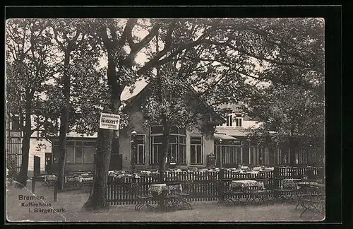 AK Bremen, Kaffeehaus i. Bürgerpark