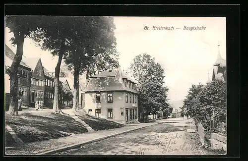 AK Gr. Breitenbach, Hauptstrasse mit Anwohnern