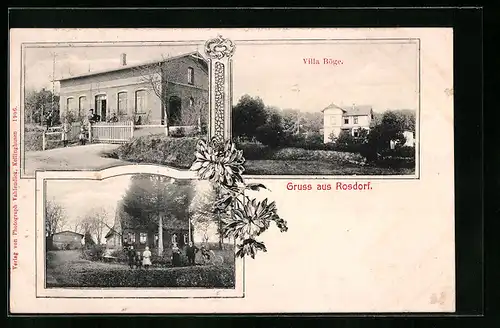 AK Rosdorf, Villa Böge, Gebäudeansicht, Ortspartie