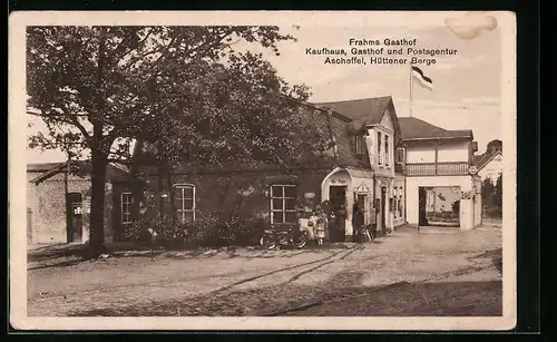 AK Ascheffel /Hüttener Berge, Frahms Gasthof, Kaufhaus und Postagentur