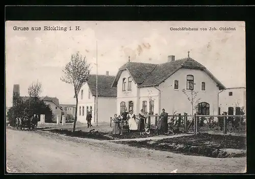AK Rickling i. H., Geschäftshaus von Joh. Oldefest