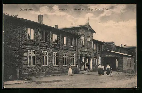 AK Damsdorf, Gasthaus und Pension v. Aug. Kreutzfeldt