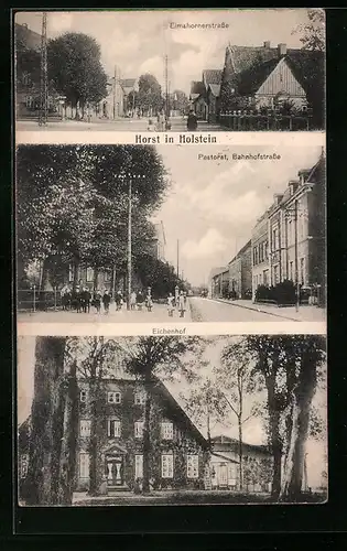 AK Horst in Holstein, Eichenhof, Pastorat an der Bahnhofstrasse, Elmshornerstrasse