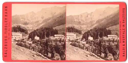 Stereo-Fotografie Baldi & Würthle, Salzburg, Ansicht Bad Fusch, Ortsansicht mit Kapelle