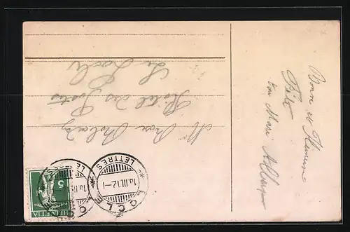 AK Kinder mit Hundewagen, Neujahrsgruss