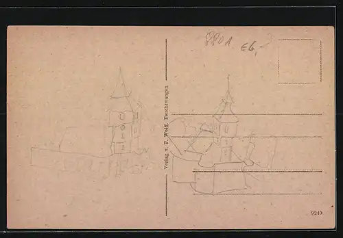 AK Dombühl, Ortsansicht aus der Vogelschau