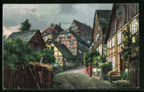 AK Polle a. d. Weser, Ein Stück aus Alt-Polle, Mühlenweg