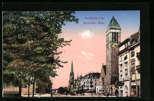 AK Karlsruhe i. B., Durlacher Allee