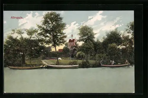 AK Altruppin, Boote auf einem Fluss