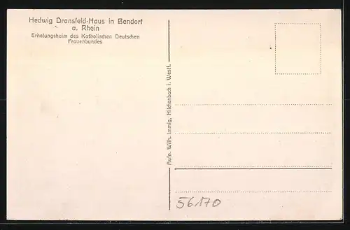 AK Bendorf a. Rhein, Hedwig Dransfeld-Haus, Erholungsheim des Katholischen Deutschen Frauenbundes