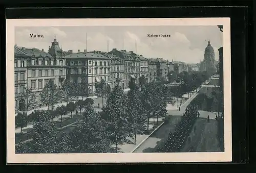 AK Mainz, Blick auf die Kaiserstrasse