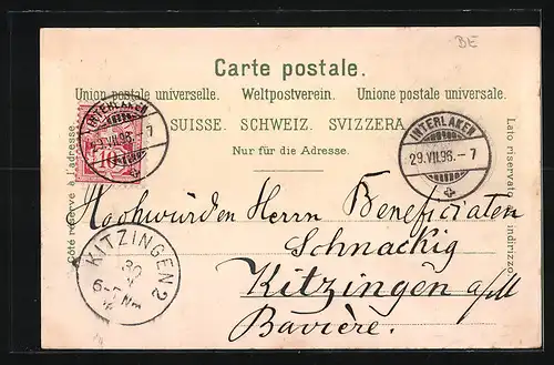 Lithographie Interlaken, Teilansicht