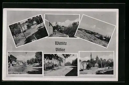 AK Wittitz, Strassenansichten aus dem Ort