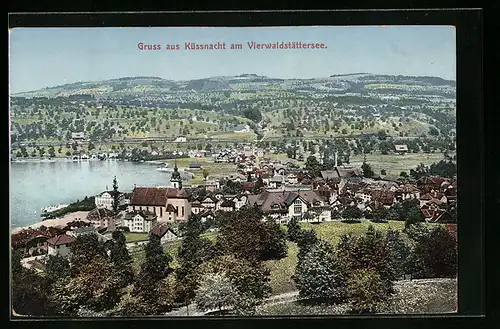 AK Küssnacht am Vierwaldstättersee, Ortsansicht aus der Vogelschau