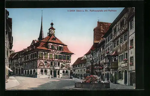 AK Stein a. Rh., Rathausplatz und Rathaus