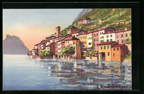 Künstler-AK Gandria, Lago di Lugano