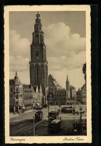 AK Groningen, Martini Toren, Strassenbahn