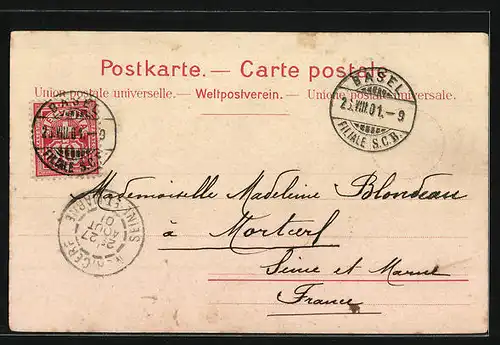 Lithographie Basel, Ortspartie und St. Alban-Thor