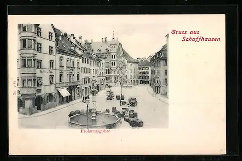 AK Schaffhausen, Frohnwaagplatz mit Apotheke zur Taube