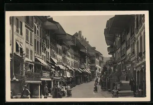 AK Thun, Hauptgasse mit Schuhwarenhandlung von E. Steiner