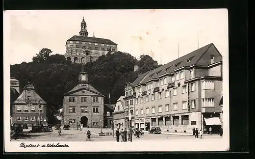 AK Nachod, Namesti, Radnice, Hrad