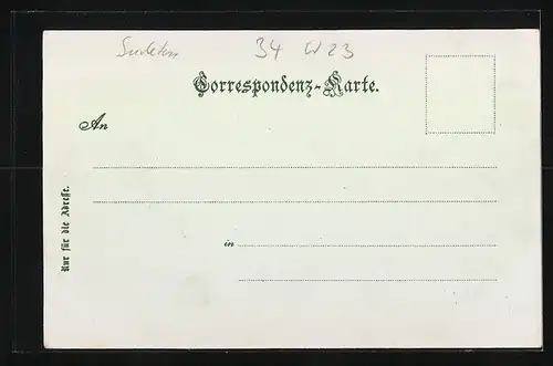 Mondschein-AK Johannisbad, Totalansicht im Mondlicht