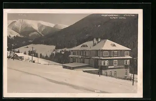 AK St. Peter /Riesengeb., Alpen-Hotel im Winter