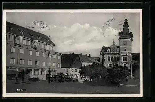 AK Náchod, Marktplatz mit Rathaus