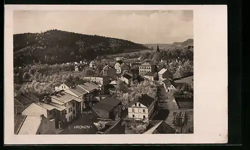 AK Hronov, Ortsansicht aus der Vogelschau