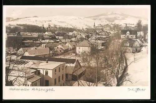 AK Hohenelbe /Riesengeb., Ortsansicht im Winter