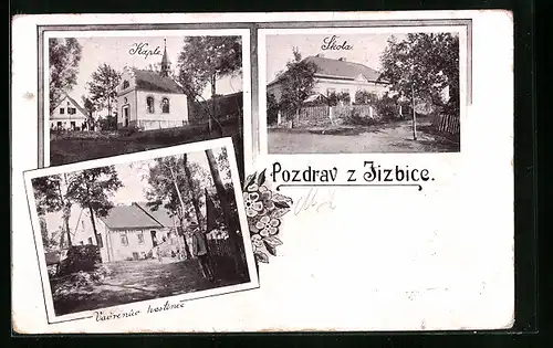 AK Nachod-Jizbice, Skola, Kaple, Vavrenuv hostinec