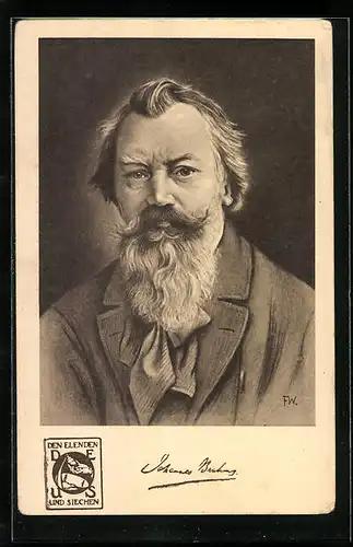 AK Portrait von Johannes Brahms, Komponist