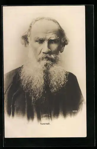 AK Portrait von Tolstoi mit weissem Bart