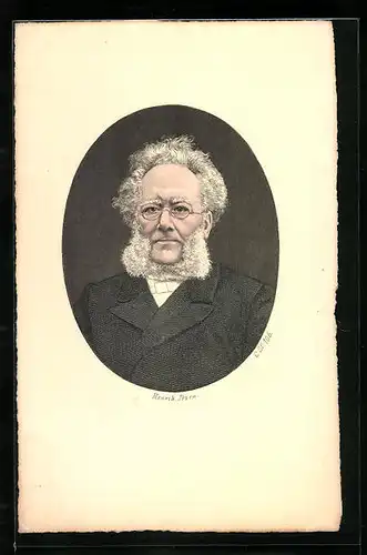 AK Portrait von Henrik Ibsen, Schriftsteller