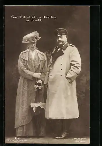 AK Paul von Hindenburg mit seiner Ehefrau