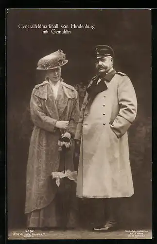 AK Paul von Hindenburg mit seiner Ehefrau