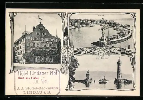 AK Lindau i. B., Hotel Lindauer Hof, Besitzer: J. J. Stoffel-Beckmann
