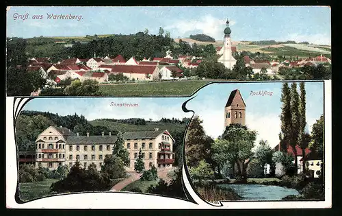 AK Wartenberg, Ortsansicht, Sanatorium, Rocklfing