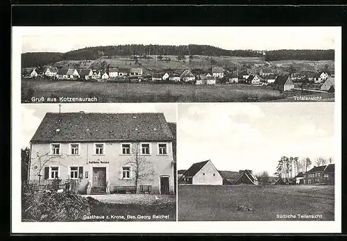 AK Kotzenaurach, Gasthaus zur Krone, Südliche Teilansicht, Totalansicht