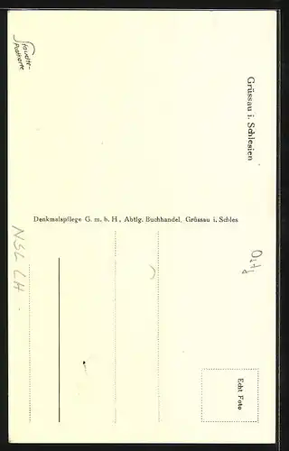 AK Grüssau, Inneres der Kirche mit Altar