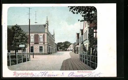 AK Friedrichstadt, Partie in der Bahnhofstrasse