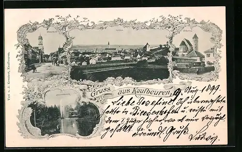 AK Kaufbeuren, Ortsansicht, Marktplatz, St. Blasius, Jordanweiher