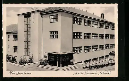 AK Höhr-Grenzhausen, Staatlich Keramische Fachschule, Bauhaus-Stil