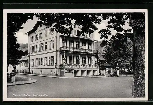 AK Nassau / Lahn, Ansicht vom Hotel Müller, Besitzer: J. Niesen