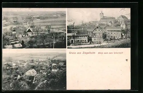 AK Ziegelheim, Blick nach dem Unterdorf, Teilansicht