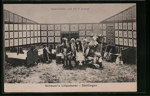 AK Stellingen, Scheuer`s Liliputaner, Schneewittchen und die 7 Zwerge