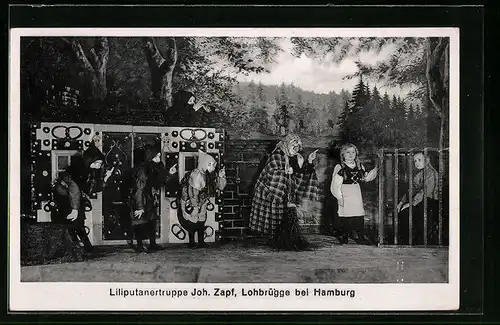 AK Lohbrügge bei Hamburg, Liliputanertruppe Joh. Zapf