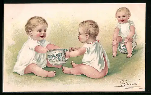 Präge-AK Kinder streiten sich um ein Töpfchen