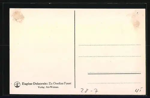 Künstler-AK Szene aus Goethes Faust